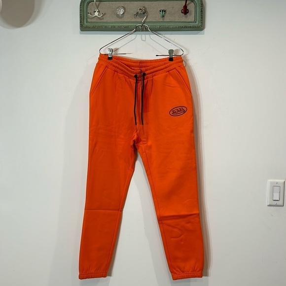 Brand New Von Dutch Construction Neon Orange Streetwear Sweatpants jogger XL - Picture 1 of 7